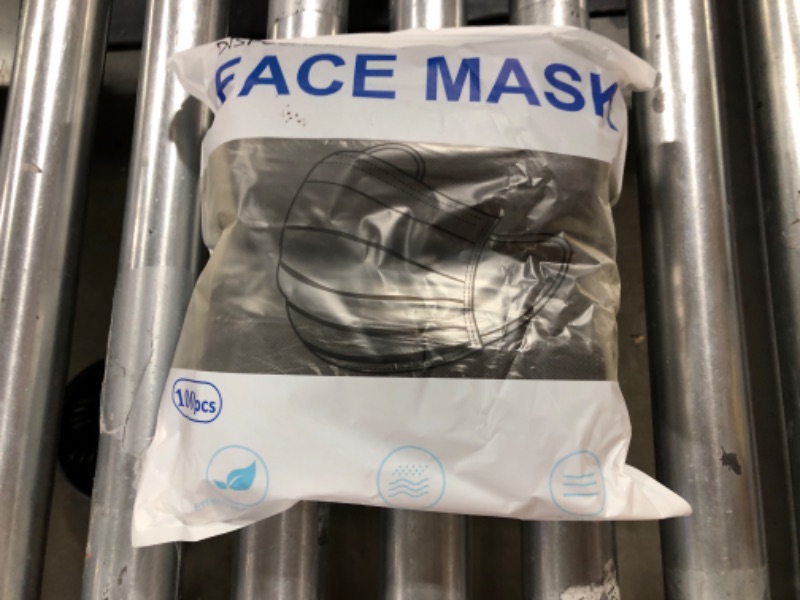 Photo 2 of 100Pcs Disposable Face Masks, Black Face Mask, 3 Ply Disposable Mask