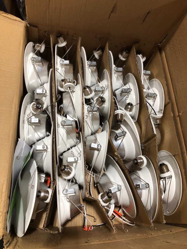 Photo 1 of Sunco Lighting 24 Pack 5/6 Inch LED Can Lights Retrofit Recessed Lighting, Baffle Trim, Dimmable, 5000K Daylight