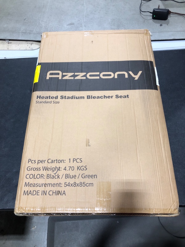 Photo 2 of Azzcony Heated Stadium Seat for Bleachers with Back Support – 2023 Upgrade & Rechargeable & USB Battery Included - Upgraded 3 Levels of Heat - Cushioned Foldable Chair Standart 21" Black