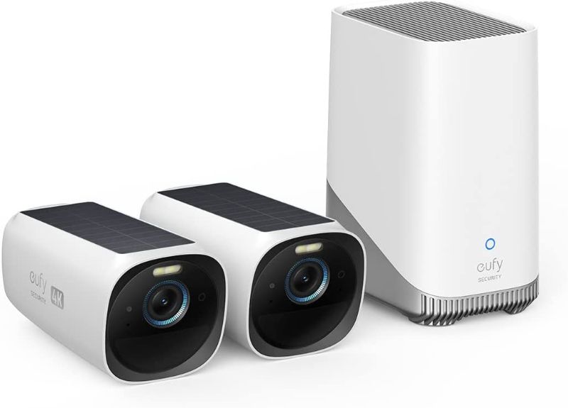 Photo 1 of eufy security S330 eufyCam 3 2-Cam Kit, Security Camera Outdoor Wireless, 4K Camera with Solar Panel, Forever Power, Face Recognition AI, Expandable Local Storage up to 16TB, No Monthly Fee 