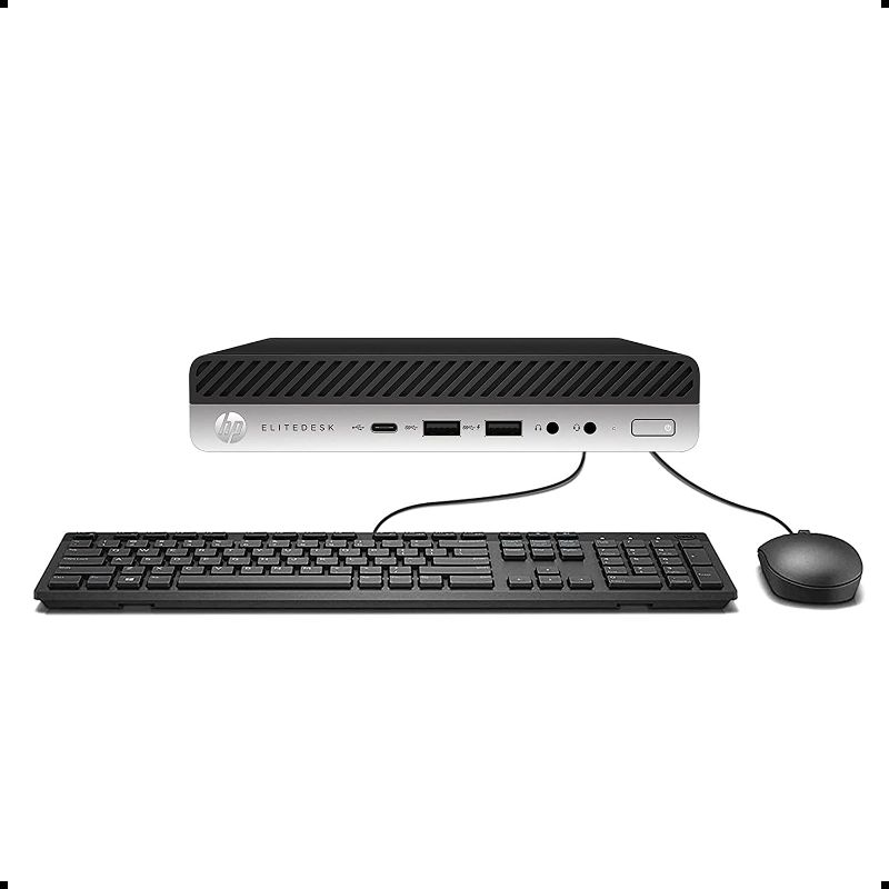 Photo 1 of HP Elitedesk 800 G3 Mini Business Desktop (Intel Quad Core i5-6500T, 16GB DDR4 RAM, 512GB SSD) Type-C, DisplayPort DP, WiFi, WiFi, Ethernet, Keyboard+Mouse, Windows 10 Pro 64-bit (Renewed)
