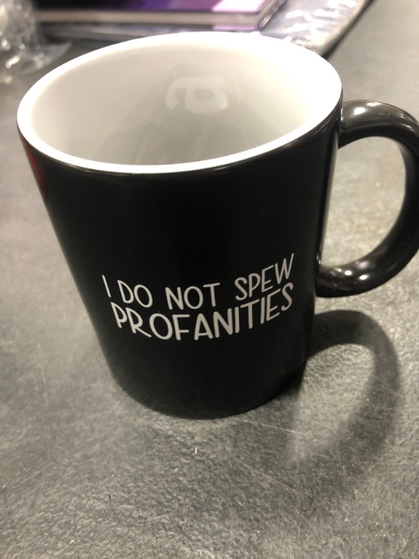 Photo 2 of 12oz Text Revealing [I Do Not Spew Profanities] Funny Mugs for Women - Sarcastic Coffee Cups for Women. Best Big Coffee Mug Stocking Stuffers for Her - Snarky White Elephant & Dirty Santa Presents Profanities (12oz) Ceramic