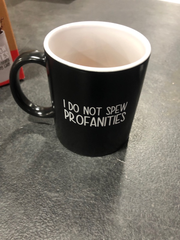 Photo 2 of 12oz Text Revealing [I Do Not Spew Profanities] Funny Mugs for Women - Sarcastic Coffee Cups for Women. Best Big Coffee Mug Stocking Stuffers for Her - Snarky White Elephant & Dirty Santa Presents Profanities (12oz) Ceramic