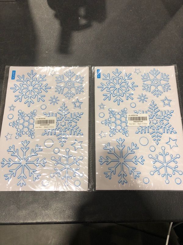 Photo 2 of 288 PCS Snowflakes Window Clings Christmas Decorations, Window Stickers for Glass Windows (16 Sheets)