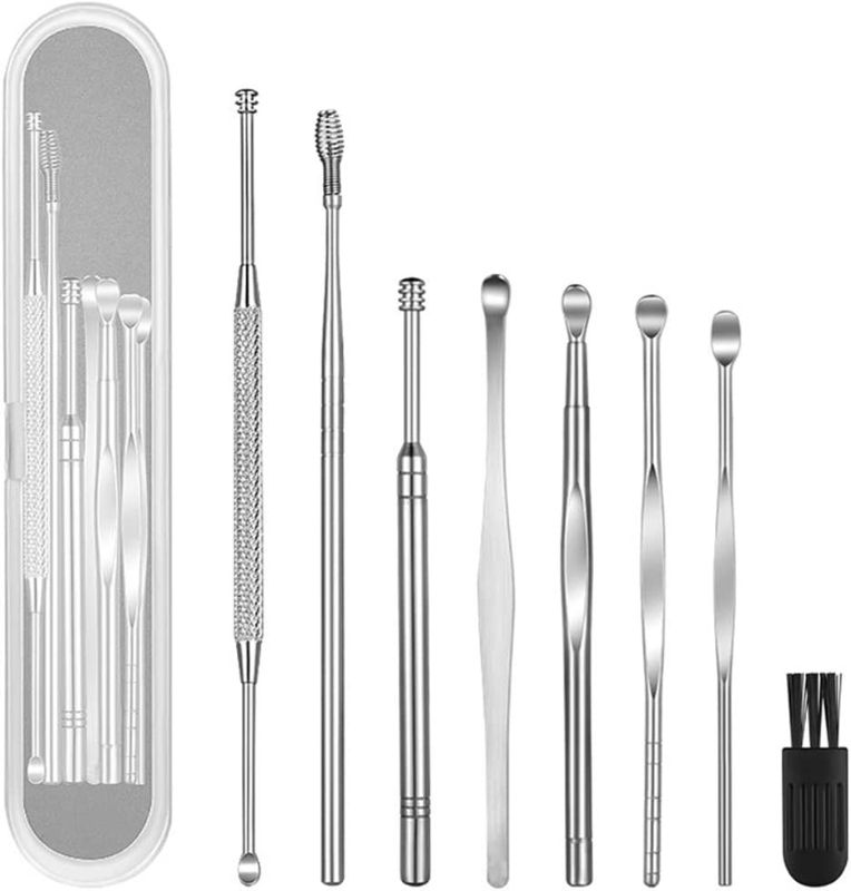 Photo 1 of (2 pack) CCLKHY Ear Wax Removal Kit, 8 Pcs Ear Pick Earwax Removal Tool