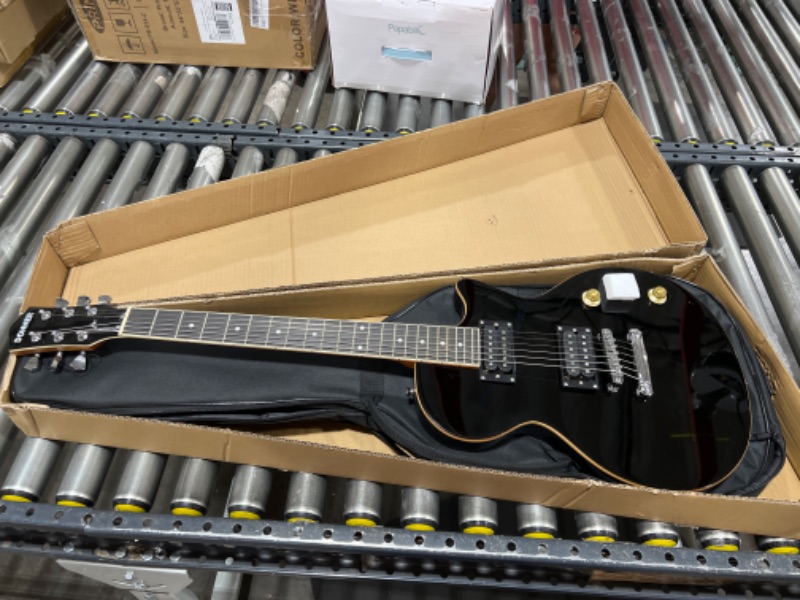 Photo 2 of STORE SEALED**Donner Electric Guitar LP Solid Body, Full-Size 39 Inch Electric Guitar Beginner Kit Black with Bag, Cable, Strap, DLP-124B LP-Black