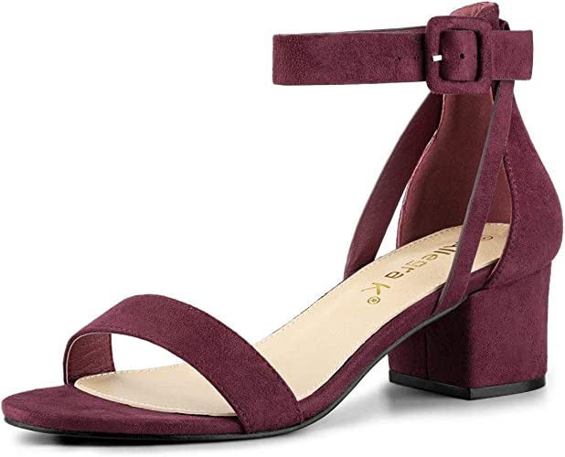 Photo 1 of Allegra K Women's Ankle Strap Block Low Heel Sandal