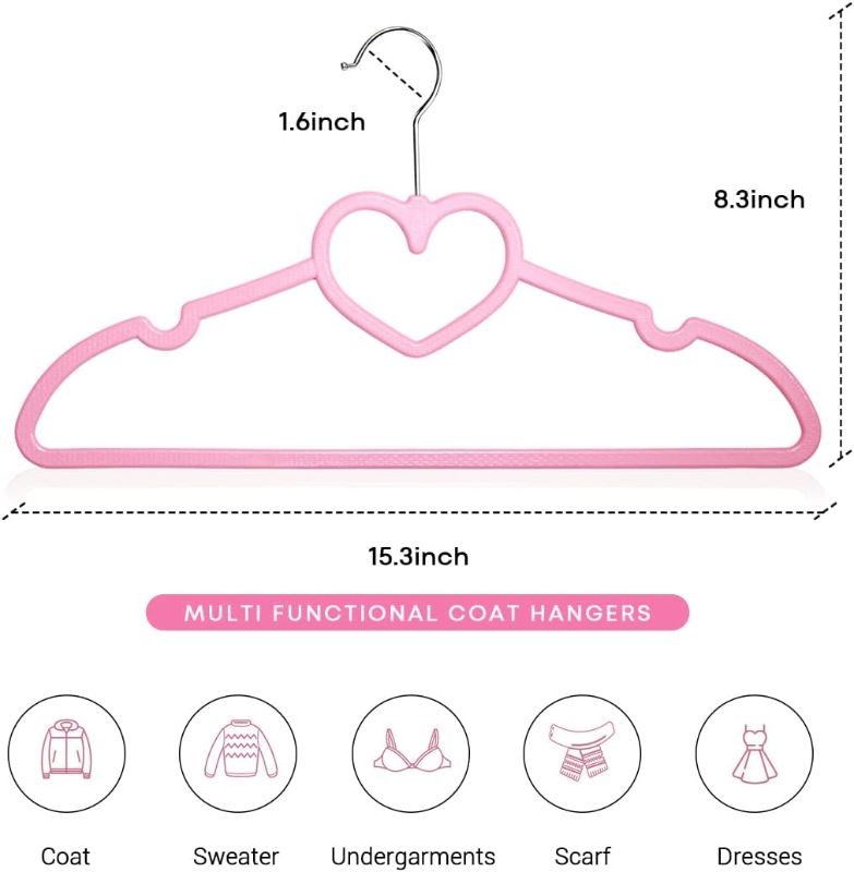 Photo 1 of ZRKFSR Plastic Hangers 10 Pack, Pink Hangers Ultra Thin Space Saving-Heart Shaped Plastic Hangers Clothes Hanger with 360 Degree Swivel Hook-Strong and Durable Adult Coat Hangers for Dress,Shirt,Coats