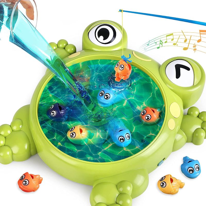 Photo 1 of iPlay, iLearn Kids Frog Magnetic Fishing Games, Toddler Electronic Fish Catcher Water Board Game, Indoor Outdoor Toy Set, Educational Birthday Gift for 3 4 5 6 Year Old Boy Girl Children