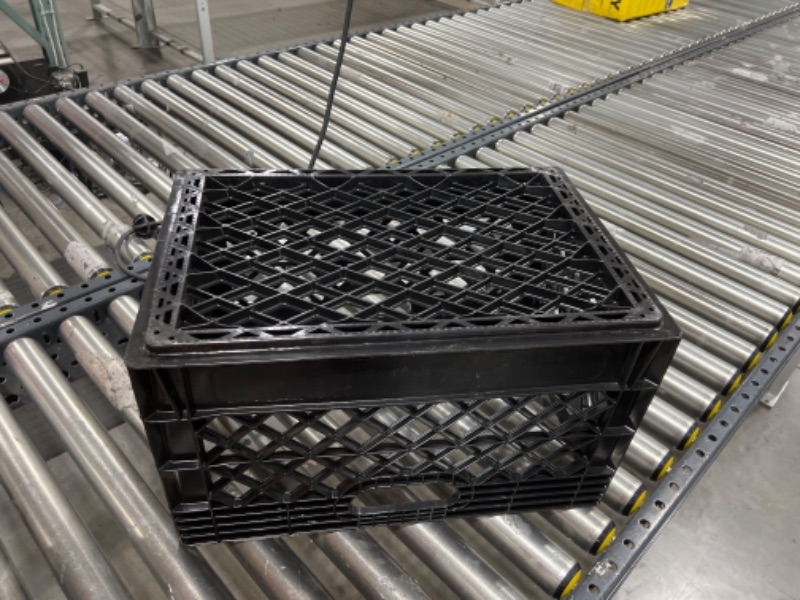 Photo 3 of Authentic 19x13x11 6 Gallon 24 Quart Rectangular Dairy Milk Crate (BLACK)