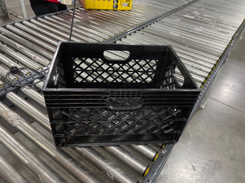 Photo 2 of Authentic 19x13x11 6 Gallon 24 Quart Rectangular Dairy Milk Crate (BLACK)