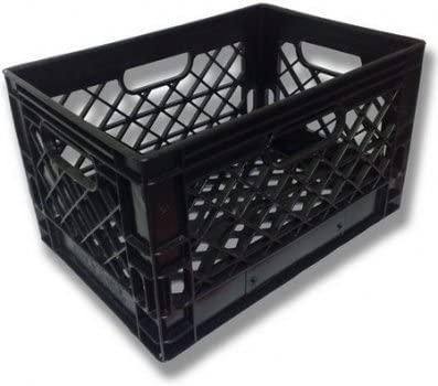 Photo 1 of Authentic 19x13x11 6 Gallon 24 Quart Rectangular Dairy Milk Crate (BLACK)