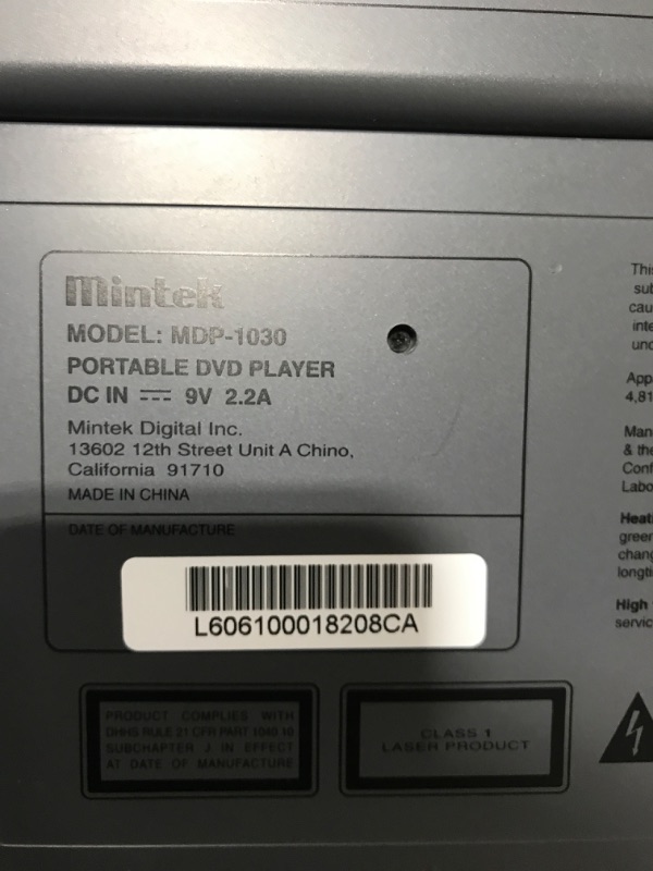 Photo 5 of Mintek MDP-1815 10.2"In Port Dvd Player
