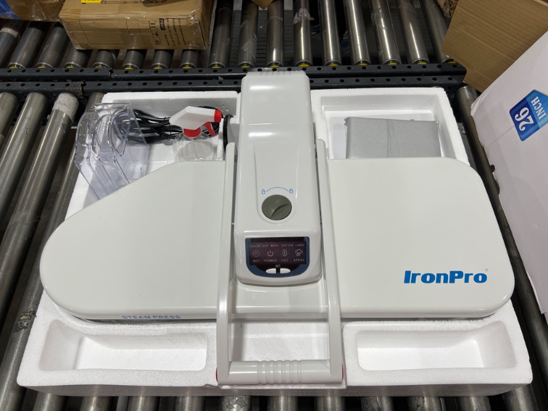 Photo 2 of STORE SEALED**IRONPRO 3 Colors Compact Ironing Steam Press with Multiple Fabric Settings and Steam Burst Function (White)