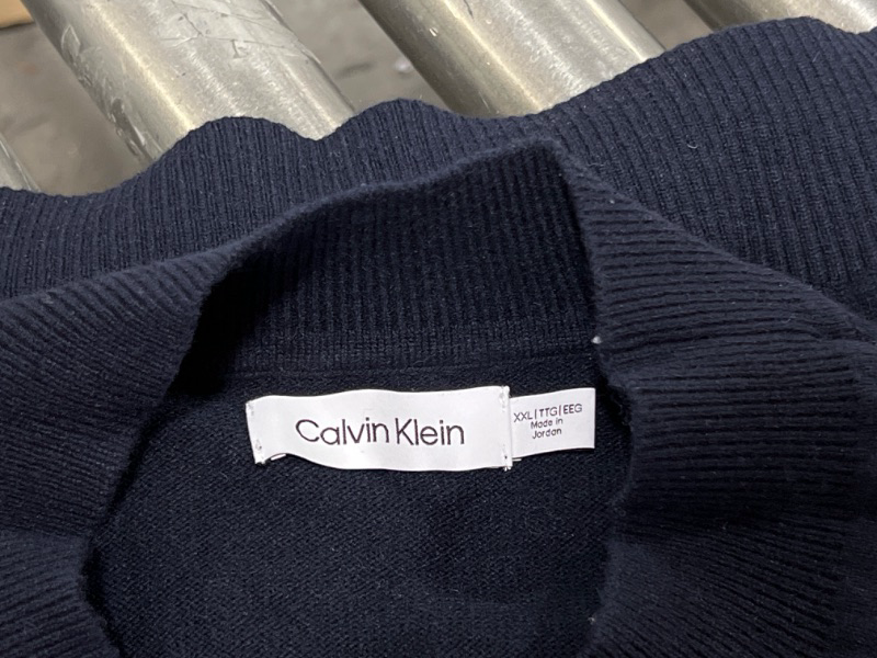 Photo 3 of Calvin Klein Men's Merino Wool Blend Mockneck Sweater XX-Large Dark Sapphire