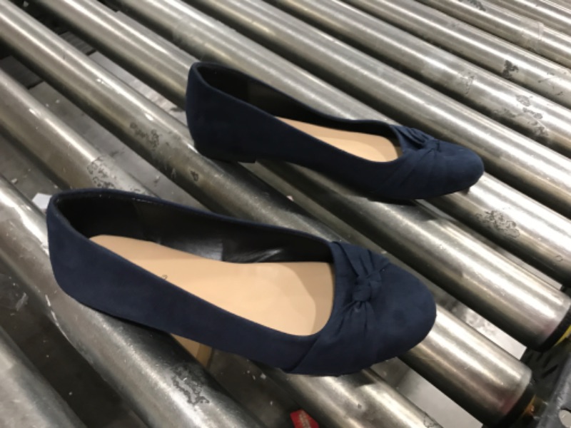 Photo 1 of Ataiwee Women's Flats Shoes - Round Toe Casual Office Suede Navy Work Ballet Shoes. - 7