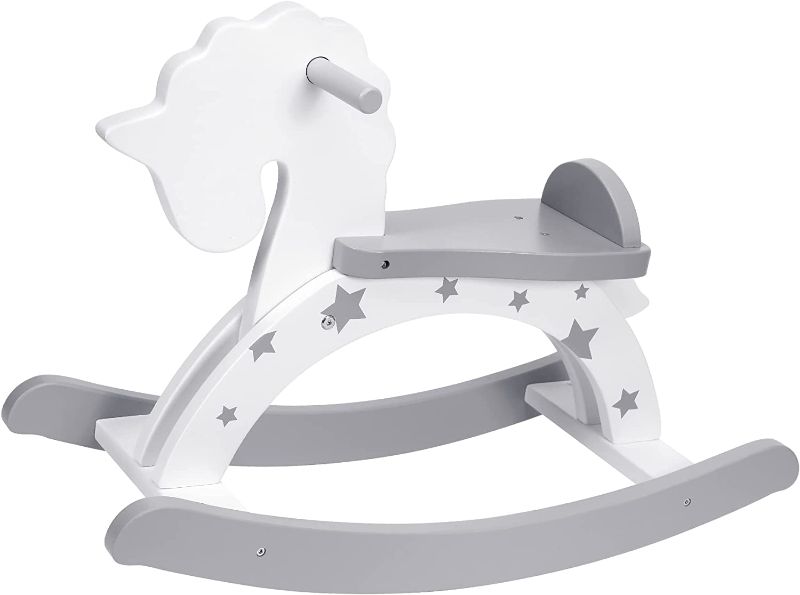 Photo 1 of  labebe Kids Rocking Horse for 1+ Year Old, Wooden Rocking Unicorn for Toddler Age 1-3, Baby Animal Horse Rocker Kids Ride On Toys, Great Festival Gift for 12M+, 26.5"*10.6"*18.3", Gray 
