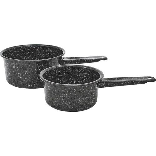 Photo 1 of  Granite Ware Ceramic Over Steel Sauce Pan Set Black 