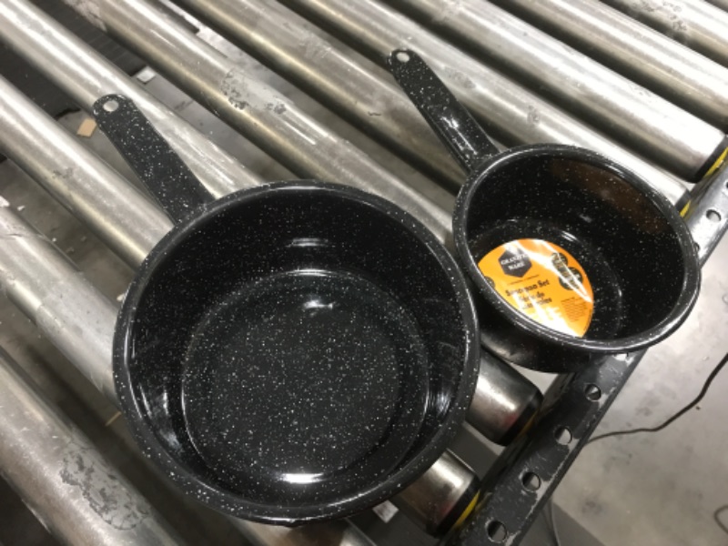 Photo 2 of  Granite Ware Ceramic Over Steel Sauce Pan Set Black 
