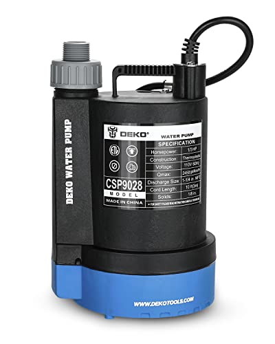 Photo 1 of  DEKOPRO Submersible Water Pump 1/3 HP 2450GPH Utility Pump Thermoplastic Electric Portable Transfer Water Pump with 10-Foot Cord for Pool Tub Garden Pond Draining 