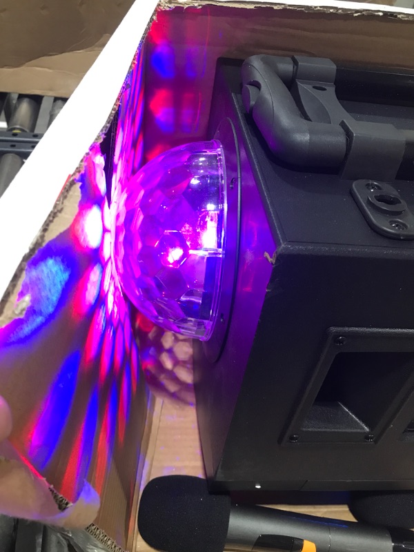 Photo 1 of Karaoke Machine for Adults & Kids, VeGue Bluetooth PA Speaker System with 2 Wireless Microphones, 10'' Subwoofer, Disco Ball, Karaoke Singing Machine for Home Karaoke, Singing Party, Church (VS-1088)