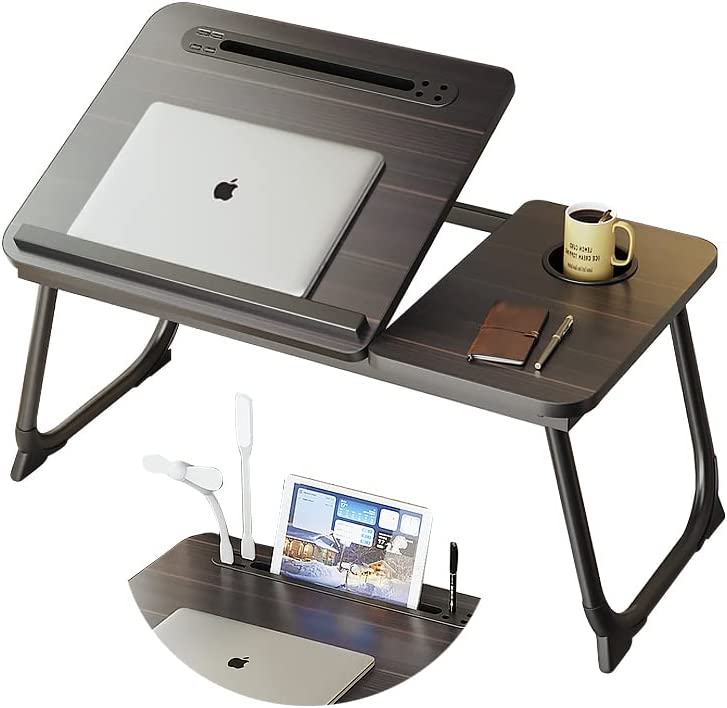 Photo 1 of 
Highger Lap Desk - Fits up to 17 inches Laptop Desk for Bed and Sofa,Portable Bed Trays for Eating Writing Reading Notebook Holder & Stand,Adjustable & Foldable
