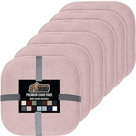 Photo 1 of  Gorilla Grip Original Premium Memory Foam Chair Cushions, 6 Pack, 16x16 Inch, Thick Comfortable Seat Cushion Pad, Large Size, Slip Resistant, Durable DUSTY ROSE