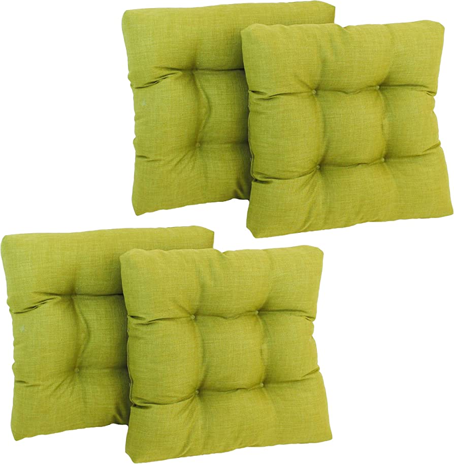 Photo 1 of  Blazing Needles Indoor/Outdoor Square Tufted Chair Cushion, 16 X 16 INCH, Lime 4 Count 