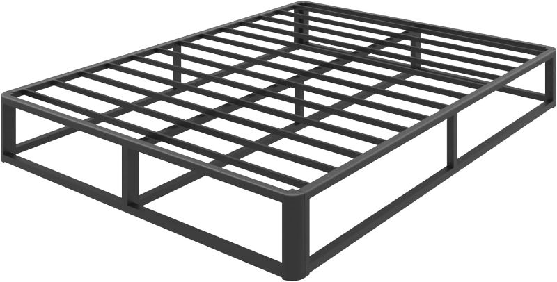 Photo 1 of  Firpeesy 10 Inch Queen Bed Frame with Round Corner Edges, Low Profile Queen Metal Platform Bed Frame with Steel Slat Support, No Box Spring Needed/Easy Assembly/Noise Free Mattress Foundation 