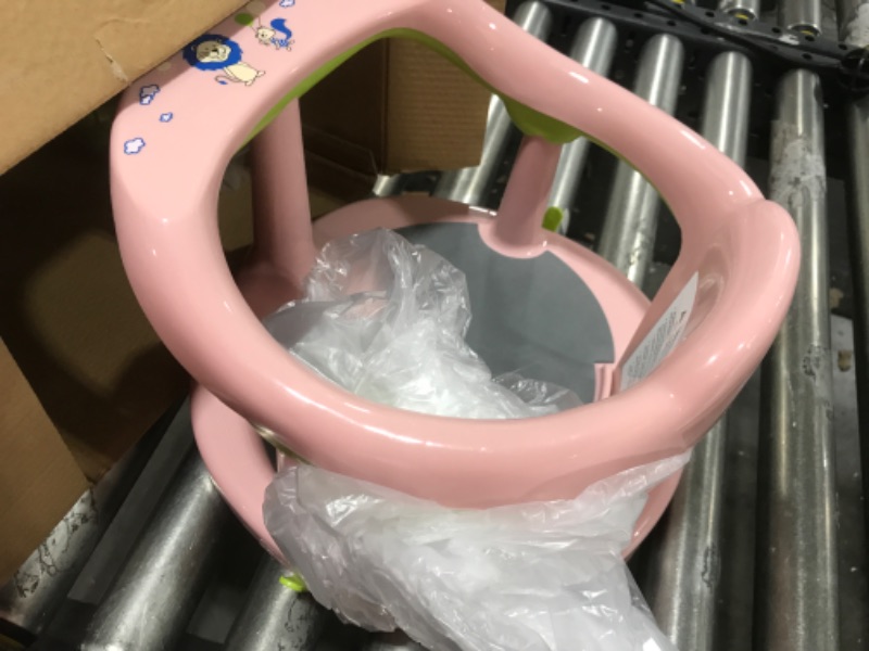 Photo 2 of Baby Bath Seat for Babies 6 to 18 Months / Non-Slip Infants Toddlers Taking Bath by Sitting in Bath Tub Chair 2022 Upgraded PINK