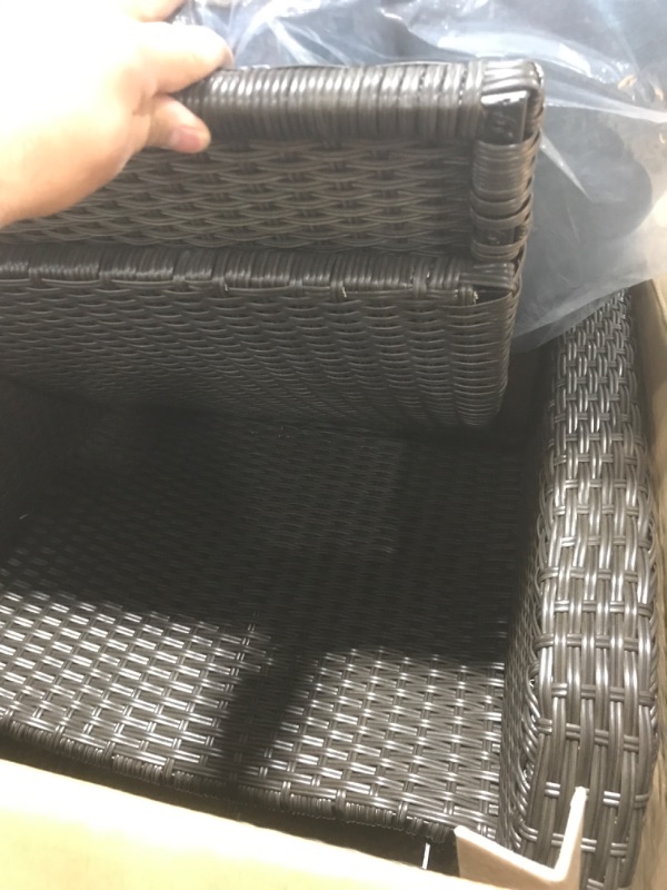 Photo 1 of Grand patio Indoor & Outdoor Moor Recliner PE Wicker with Flip Table Push Back Reclining Lounge Chair, Peacock Blue Peacock Blue 1 PCS