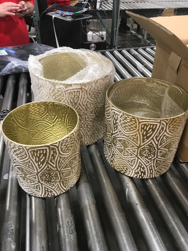 Photo 1 of 3 PC GOLD PLANTER ( SET OF 3 ) 