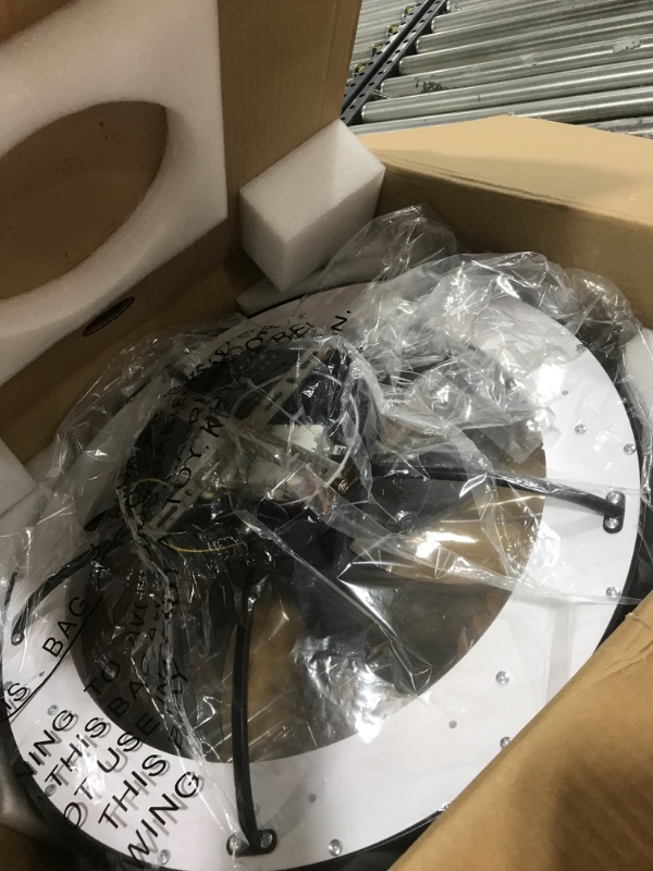 Photo 1 of Ceiling Fan with Lights Dimmable LED Reversible Blades Timing with Remote Control, 5 Invisible Blades Semi Flush Mount Low Profile Fan (21.5in, Black) 21.5in Black