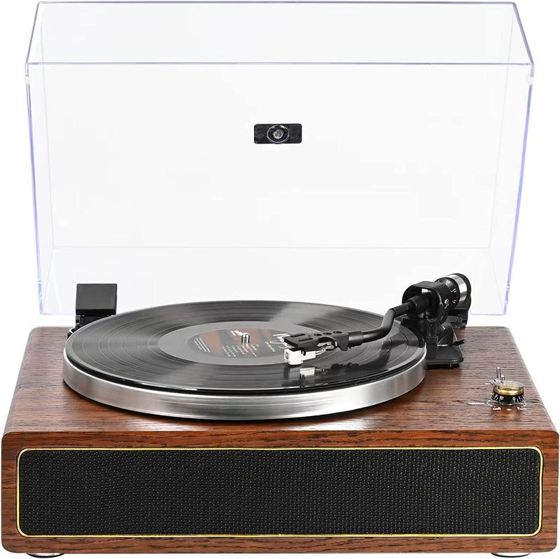 Photo 1 of FOR PARTS ONLY Turntable Record Player with Built-in Speakers, Vinyl Record Player Support Bluetooth Playback Auto Stop 33&45 RPM Speed RCA Line Out AUX in Belt-Drive Turntable for Vinyl Records