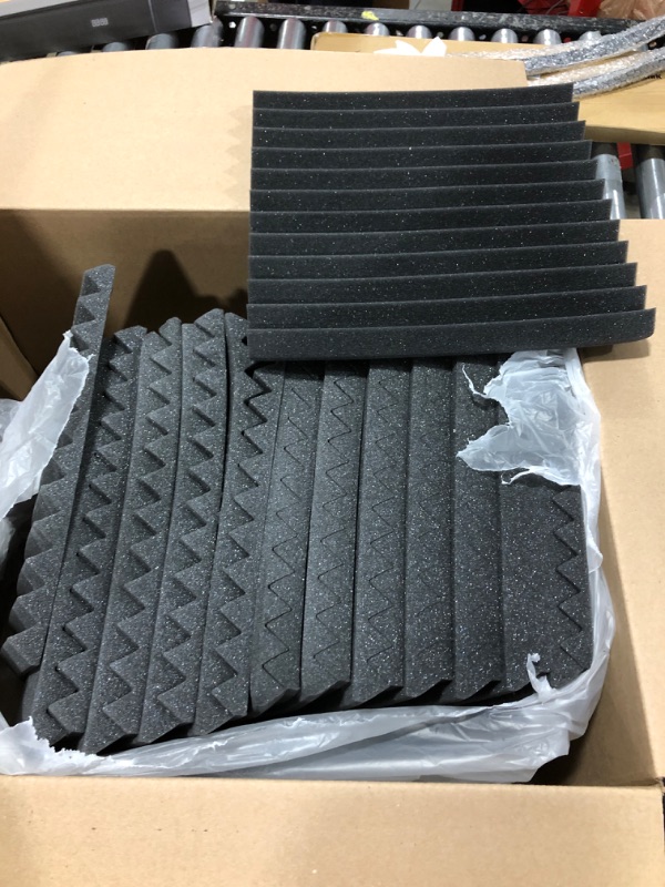 Photo 2 of 24 Pack Acoustic Panels 1 X 12 X 12 Inches - Acoustic Foam - Studio Foam Wedges - High Density Panels - Soundproof Wedges - Charcoal 24 sqft