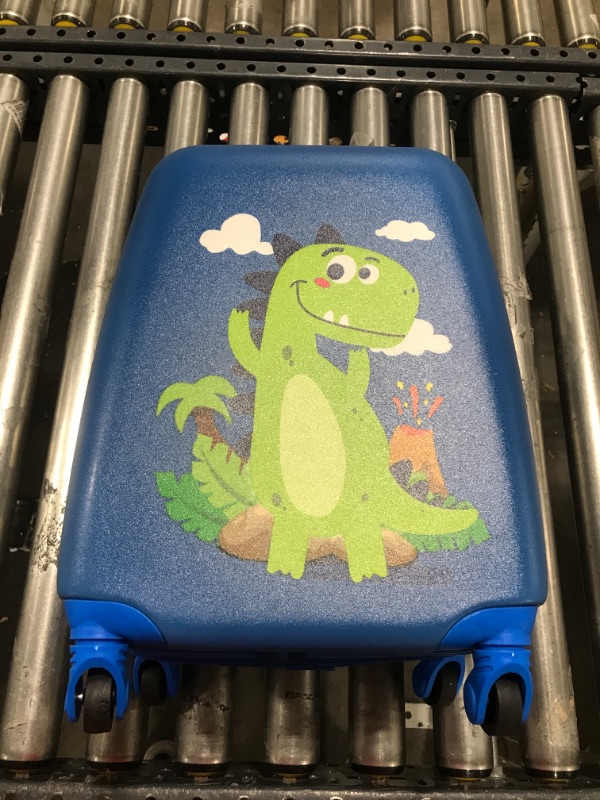Photo 4 of emissary Kids Luggage With Wheels For Boys - 18” Dinosaur Kids Suitcase With 14” Backpack - Kids Carry On Luggage With Wheels - Kids Suitcases For Boys and Girls - Hard - Sided Rolling Kids Suitcase
