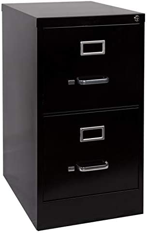 Photo 1 of emberly Row Modern 2 Drawer Metal Letter Width Vertical File Cabinet in Black