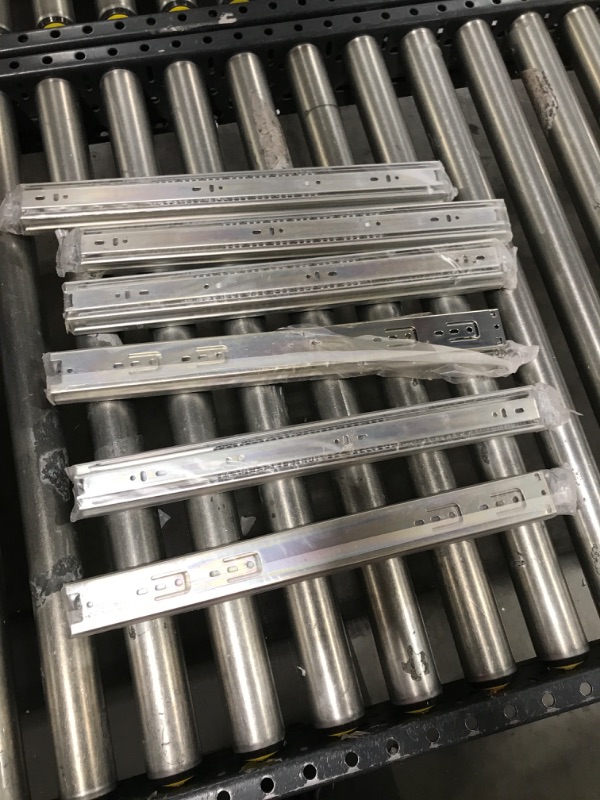 Photo 2 of 6 Pairs of 18 Inch Hardware 3-Section Full Extension Ball Bearing Side Mount Drawer Slides,100 LB Capacity Drawer Slide 18 Inch Zinc Plated