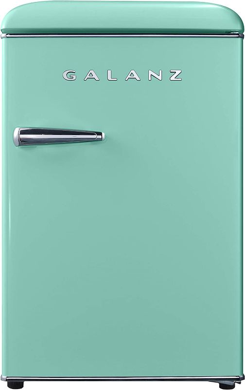 Photo 1 of Galanz GLR25MGNR10 Retro Compact Refrigerator, Mini Fridge with Single Doors, Adjustable Mechanical Thermostat with Chiller, Green, 2.5 Cu Ft
