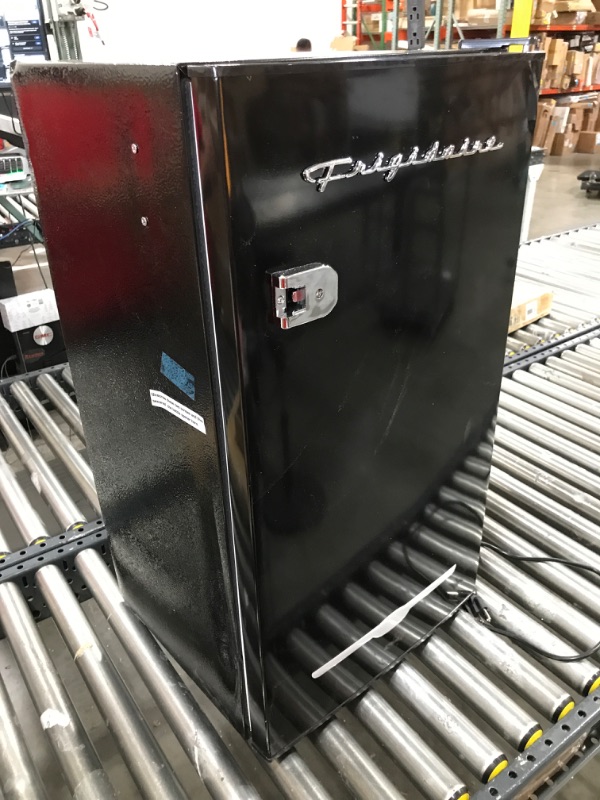 Photo 2 of FRIGIDAIRE EFR376-BLACK 3.1 Cu Ft Black Retro Bar Fridge with Side Bottle Opener
