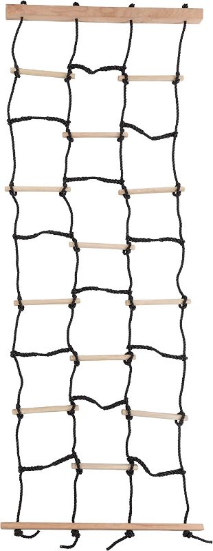 Photo 1 of  Kids Climbing Cargo Net With Nylon Rope and Wooden Dowels- Fun Outdoor Toy for Balance, Coordination and Strength for Boys and Girls By Hey! Play! 