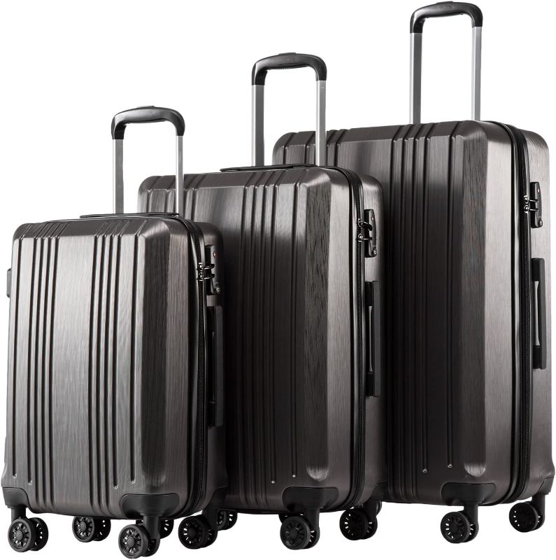 Photo 1 of  Coolife Luggage Expandable Suitcase PC+ABS 3 Piece Set with TSA Lock Spinner 20in24in28in 