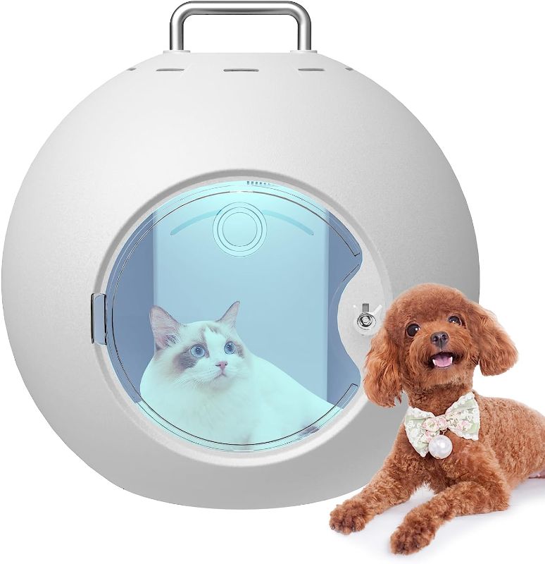 Photo 1 of Automatic Cat Dryer Box for Pet Grooming, Ultra Quiet Pet Drying Box Machine, Professional Fast Dog Hair Dryer Blower with Lighting, Adjustable Temperature and Time, 360 Degree Warm Wind, 50L Capacity 