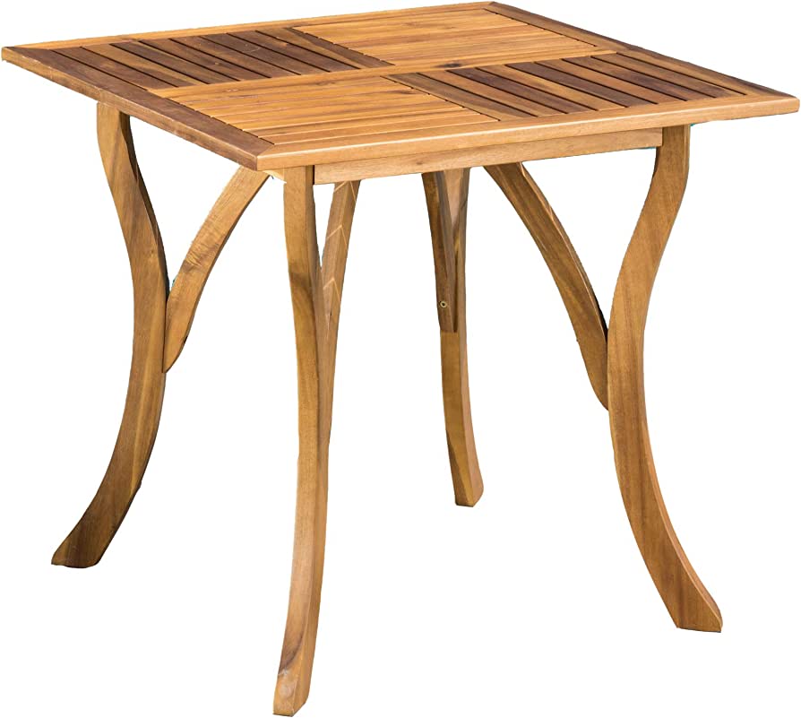 Photo 1 of  Christopher Knight Home Hermosa Acacia Wood Square Table, Teak Finish Dimensions: 31.50” D x 31.50” W x 30.00” H 