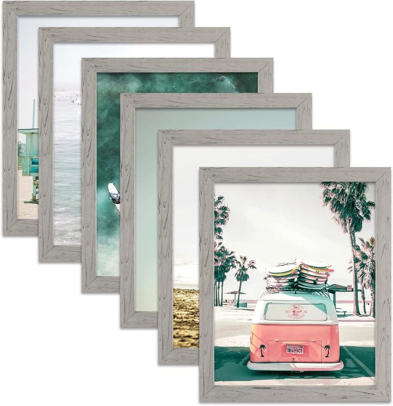 Photo 1 of  DEEPLAY 8X10 Picture Frames Set of 6, Ocean Seascape Photo Frames Classic Display Pictures High Definition Plexiglass Collage Photo Frame for Table Top,Wall Display GREY 