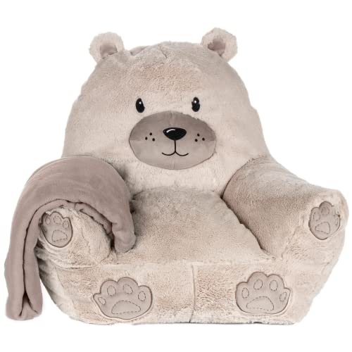 Photo 1 of  Toddler Bear Plush Character Chair by Cuddo Buddies with Blanket 