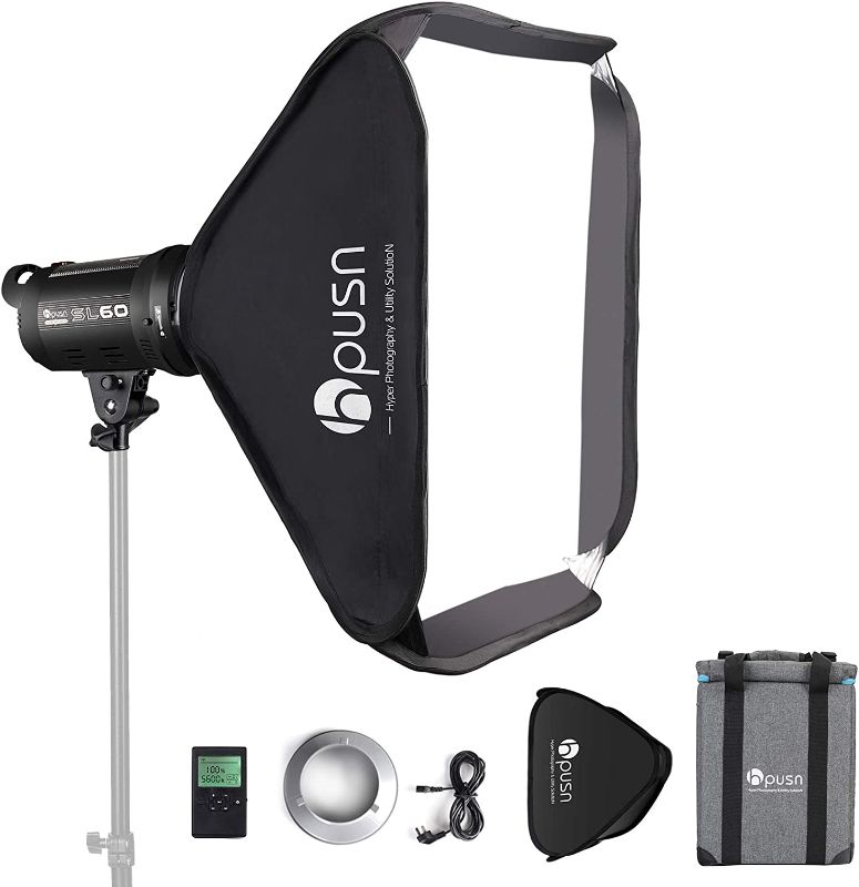 Photo 1 of  HPUSN SL-60W 60W CRI 95+, LED Video Light 5600K, TLCI 90+ with and Softbox, Continuous Lighting Bowens Mount for Video Recording, Wedding,Outdoor Shooting 