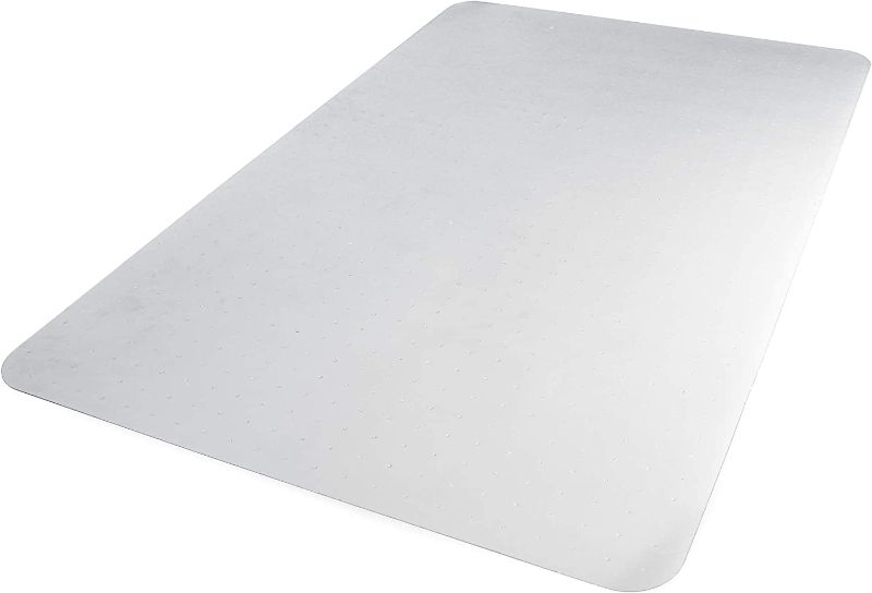 Photo 1 of Amazon Basics Polycarbonate Office Chair ?Rectangular Mat for Low to Medium Pile Carpet, 47 x 59-Inch, Clear
