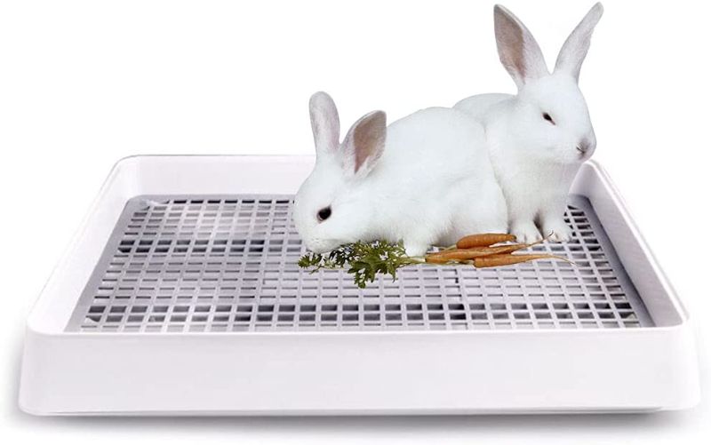 Photo 1 of 22x18 Super Large Rabbit Litter Box with Grate, Rabbit Litter Pan for Cage, Extra Large Bunny Restroom Litter Tray Rabbit Toilet
