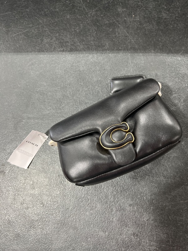 Photo 1 of COACH Leather Covered C Closure Pillow Tabby Shoulder Bag 18 One Size Black